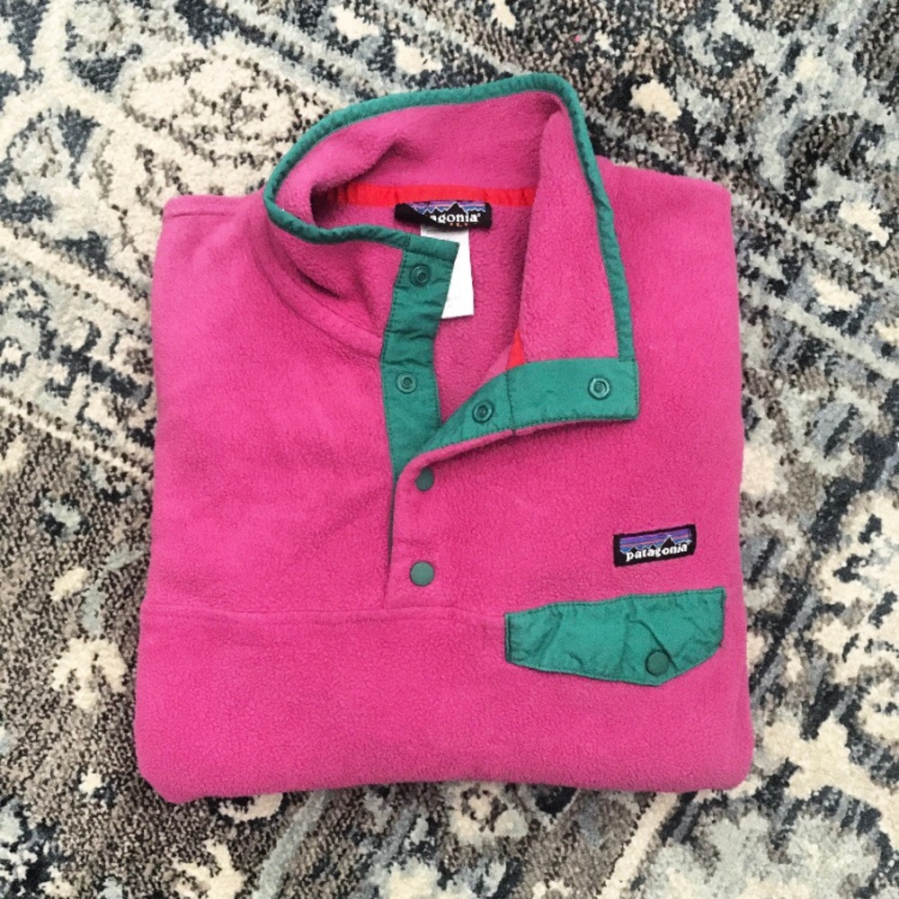 Vintage Patagonia Retro Snap Pink Fleece - Size M